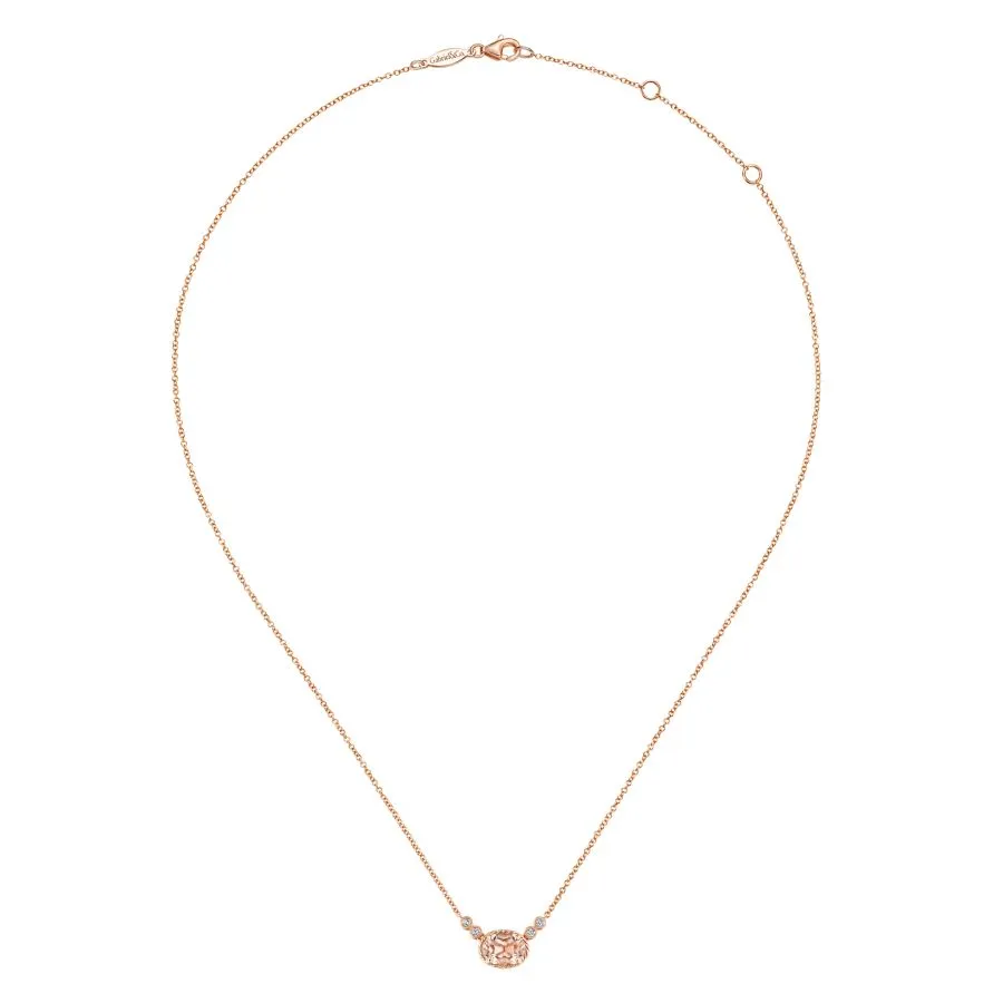 Gabriel & Co. Rose Gold Morganite Pendant nk5937k45mo