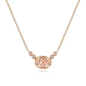 Gabriel & Co. Rose Gold Morganite Pendant nk5937k45mo