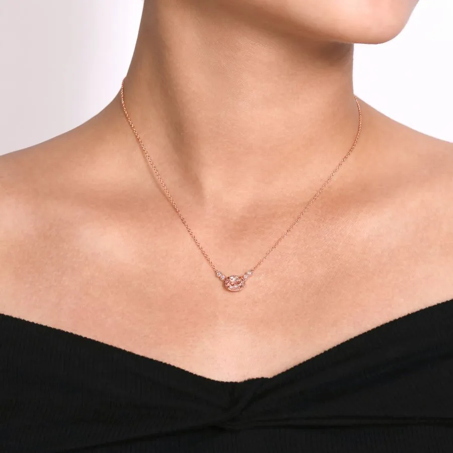 Gabriel & Co. Rose Gold Morganite Pendant nk5937k45mo