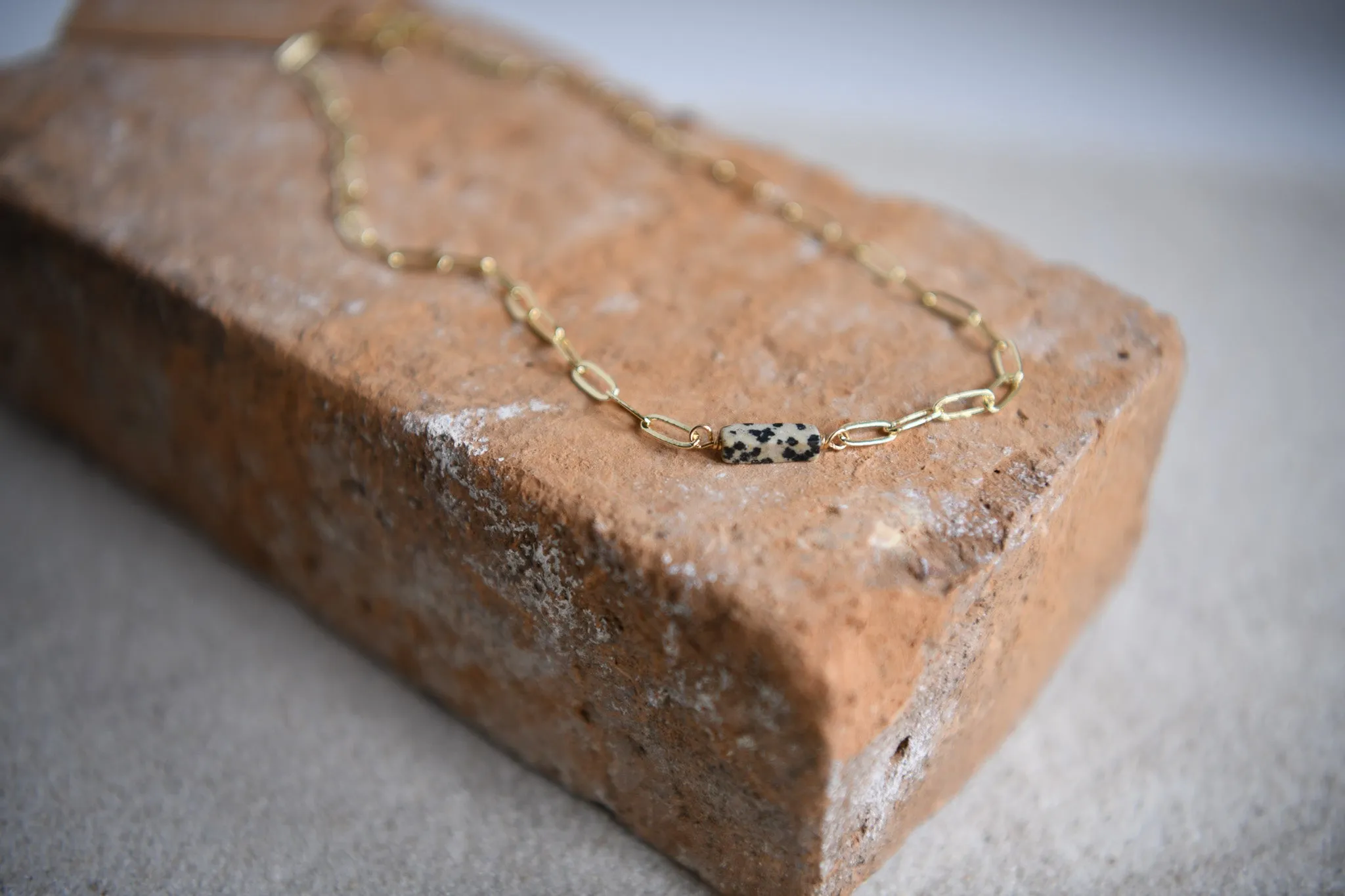 In My Dreams Amazonite Paperclip Necklace