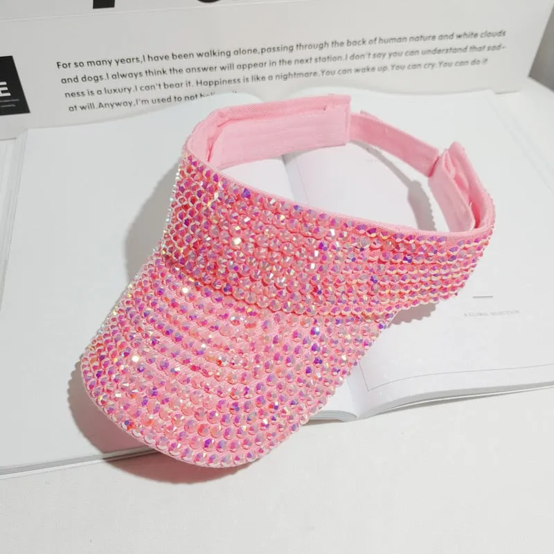 Rhinestone Visor Hat