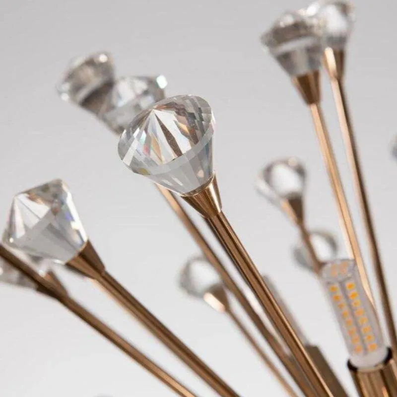 Rose Gold Crystal Sphere Light Fixture