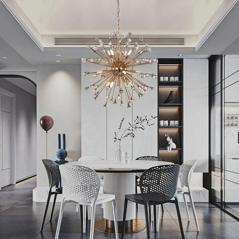 Rose Gold Crystal Sphere Light Fixture