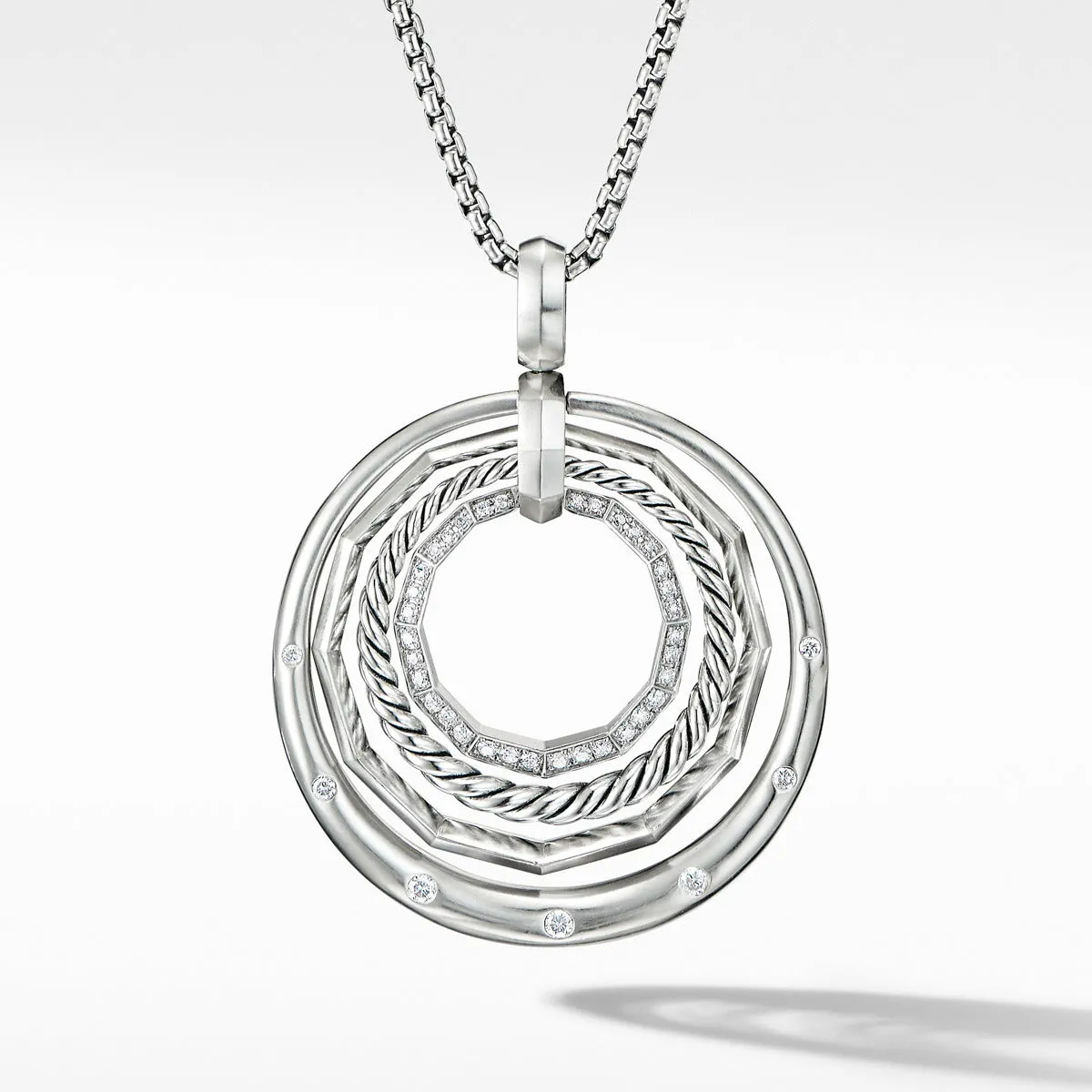 Stax Medium Pendant Necklace with Diamonds